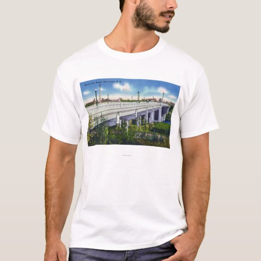 T-shirt Vue de pont de ville de la Reine (Devant)