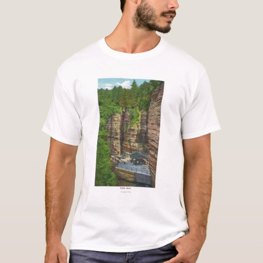 T-shirt Vue de roche de Tableau (Devant)