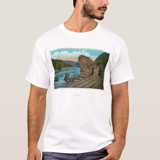 T-shirt Vue de roche et de ligne de tramway géantes (Devant)