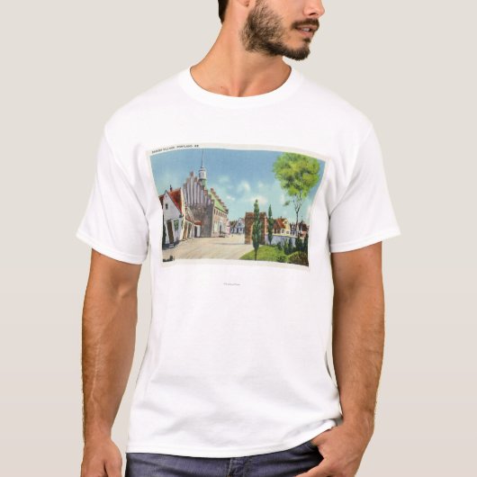 T-shirt Vue de rue du village danois (Devant)