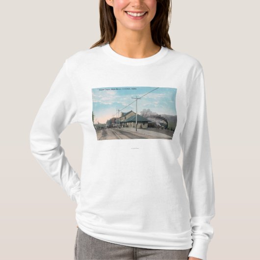 T-shirt Vue de rue principale d'union DepotLewiston, (Devant)