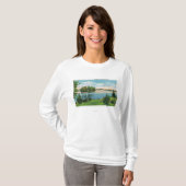 T-shirt Vue de Shoreline de lac Pontoosuc (Devant entier)