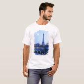 T-shirt Vue de soirée de Tour Eiffel (Devant entier)