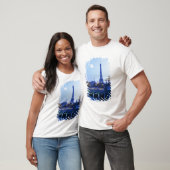 T-shirt Vue de soirée de Tour Eiffel (Unisexe)