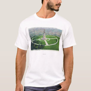 T-shirt Vue de sommet de la balise de mémorial d'état de