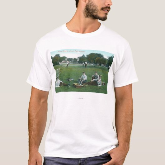 T-shirt Vue de tennis GroundsChicago, IL de Lincoln Park (Devant)