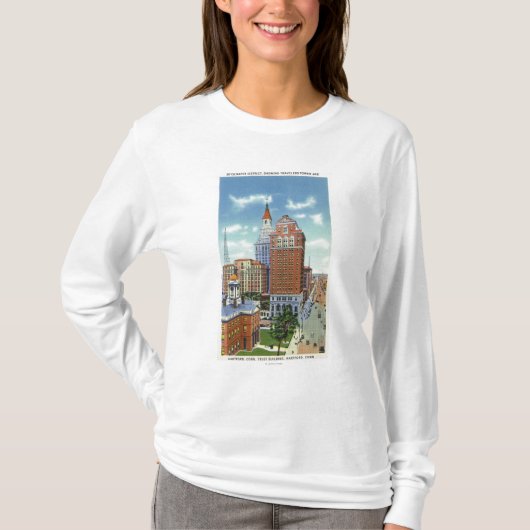 T-shirt Vue de tour de bâtiment et de voyageurs de (Devant)