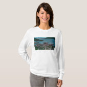 T-shirt Vue de ville de Wrangell, AlaskaWrangell, AK (Devant entier)