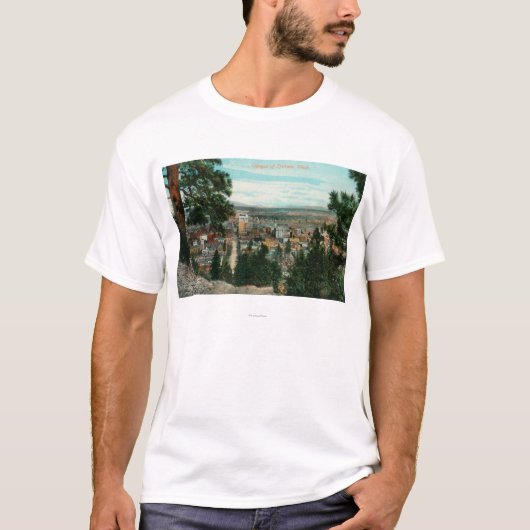 T-shirt Vue de ville par les arbres (Devant)