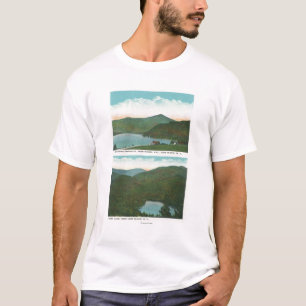 T-shirt Vue de Whiteface Mt de colline de signal, coeur