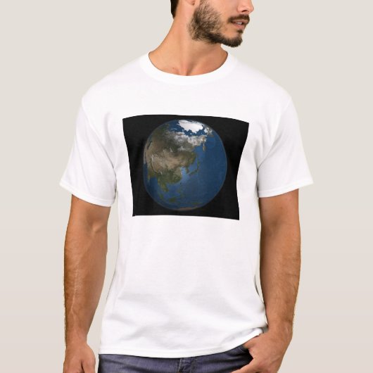 T-shirt Vue d'ensemble sur l'Asie avec la glace de mer arc (Devant)
