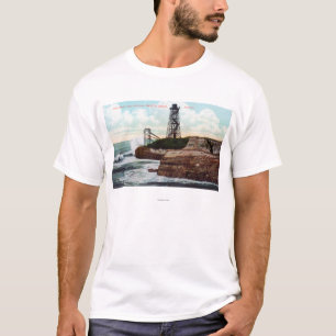 T-shirt Vue d'entraînement de falaise du moteur de vague