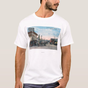 T-shirt Vue d'entrée à la cour de bateau de la Marine de