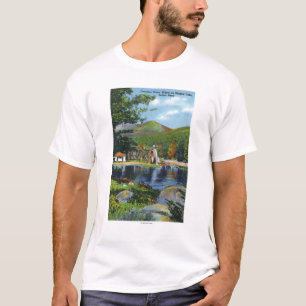 T-shirt Vue dépassée par lac de roue d'eau d'ombre
