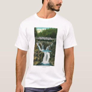 T-shirt Vue des automnes et du pont de roche de fente