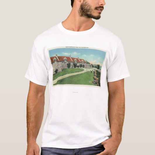 T-shirt Vue des casernes de sud du drapeau (Devant)