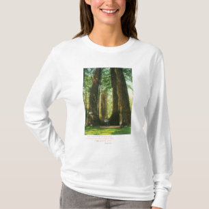 T-shirt Vue des jumeaux de séquoia au grand verger d'arbre