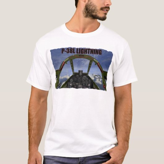 T-SHIRT VUE D'HABITACLE DE FOUDRE DE P-38L (Devant)