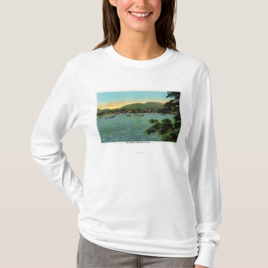 T-shirt Vue d'île de barre du port de barre (Devant)