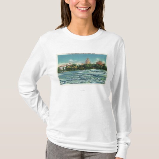 T-shirt Vue d'île de chèvre de rapide américaine (Devant)