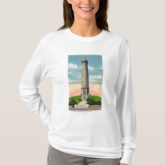 T-shirt Vue du monument de Myles Standish # 2 (Devant)