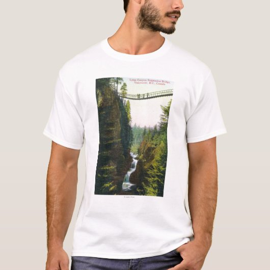 T-shirt Vue du pont suspendu de canyon de Lynn (Devant)