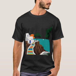 T-shirt Vue d'un garçon d'une île grecque