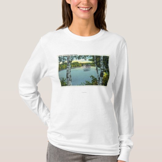 T-shirt Vue d'un vapeur sur la rivière de Songo (Devant)