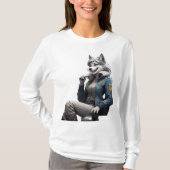 T-shirt vue d'Une peau grise anthropomorphique furie femal (Devant)