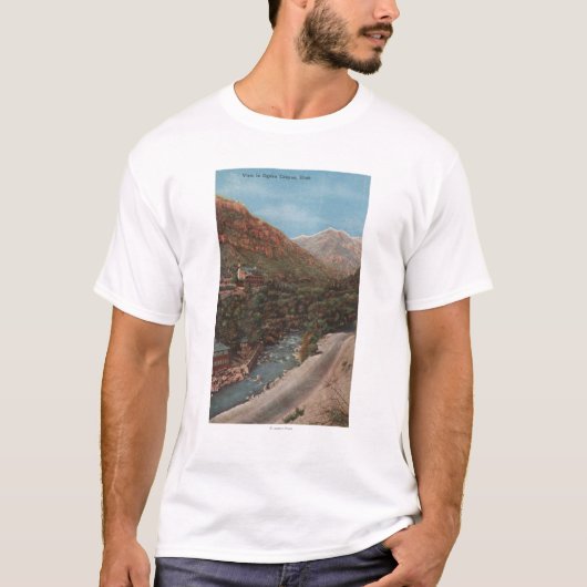 T-shirt Vue et rivière de canyon d'Ogden, de l'Utah - (Devant)