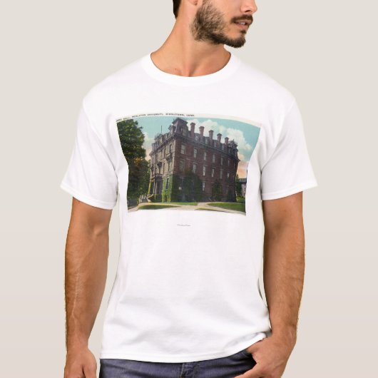 T-shirt Vue extérieure de Judd Hall, université wesleyenne (Devant)