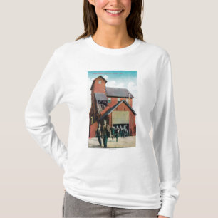 T-shirt Vue extérieure d'une mine, sortie de travailleurs