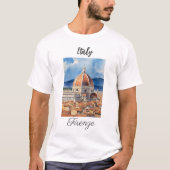 T-shirt Vue Florence | le Duomo | en aquarelle (Devant)