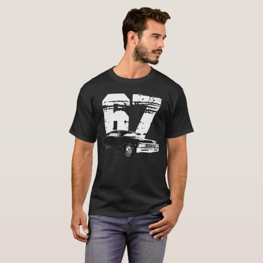 T-shirt Vue frontale de Chevy Impala 1967 (Devant entier)