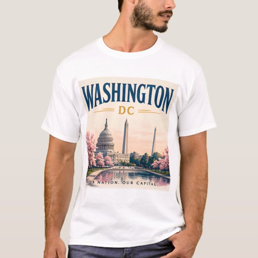 T-shirt Vue historique de Washington DC (Devant)