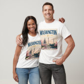T-shirt Vue historique de Washington DC (Unisexe)