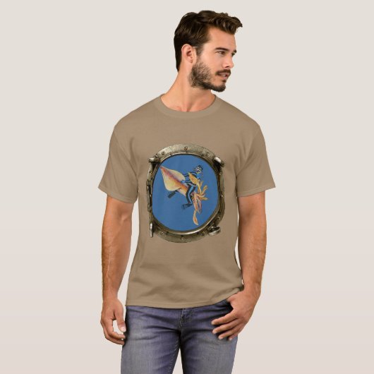 T-shirt Vue hublot d'un plongeur de la SCUBA qui monte un  (Devant entier)