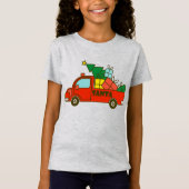T-Shirt Vue latérale du camion père Noël Joyeux Noël (Devant)