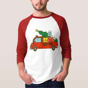 T-shirt Vue latérale du camion père Noël Joyeux Noël