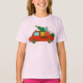 T-shirt Vue latérale du camion père Noël Joyeux Noël (Devant)