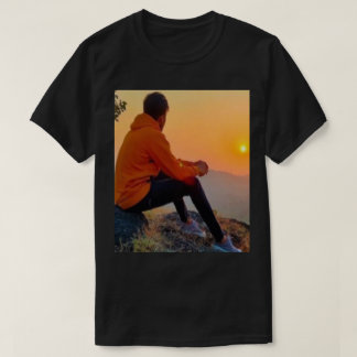 T-Shirt Vue Montagne Coucher Soleil Scénique - Nat