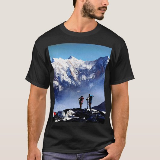 T-shirt Vue Panoramique De Ama Dablam Pic Everest Mountain (Devant)