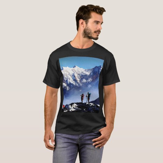 T-shirt Vue Panoramique De Ama Dablam Pic Everest Mountain (Devant entier)