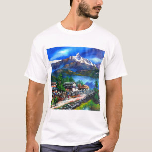 T-shirt Vue Panoramique De L'Everest Mountain Nepal
