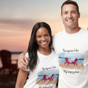 T-shirt Vue personnalisée sur le lac "Mon endroit heureux