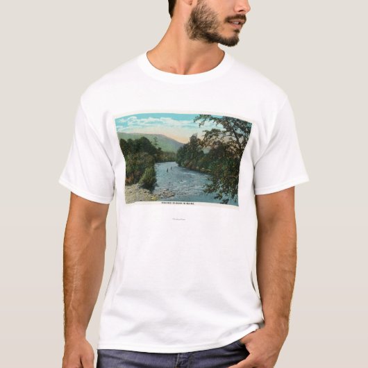 T-shirt Vue pittoresque de la bonne pêche (Devant)