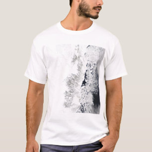 T-shirt Vue satellite de la côte orientale de Greenlan