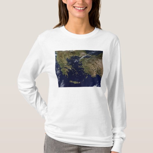 T-shirt Vue satellite de la Grèce et de la Turquie (Devant)