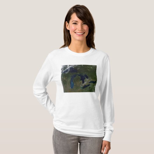 T-shirt Vue satellite des Grands Lacs (Devant entier)