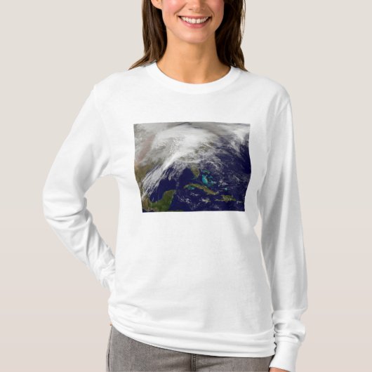 T-shirt Vue satellite d'une tempête d'hiver massive (Devant)